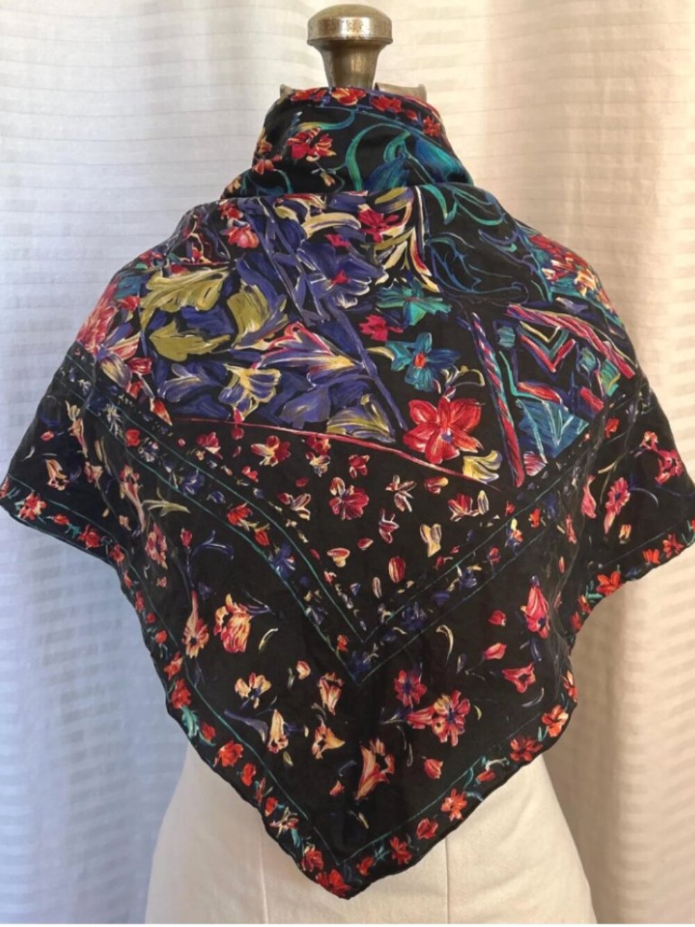 vintage large silk scarf